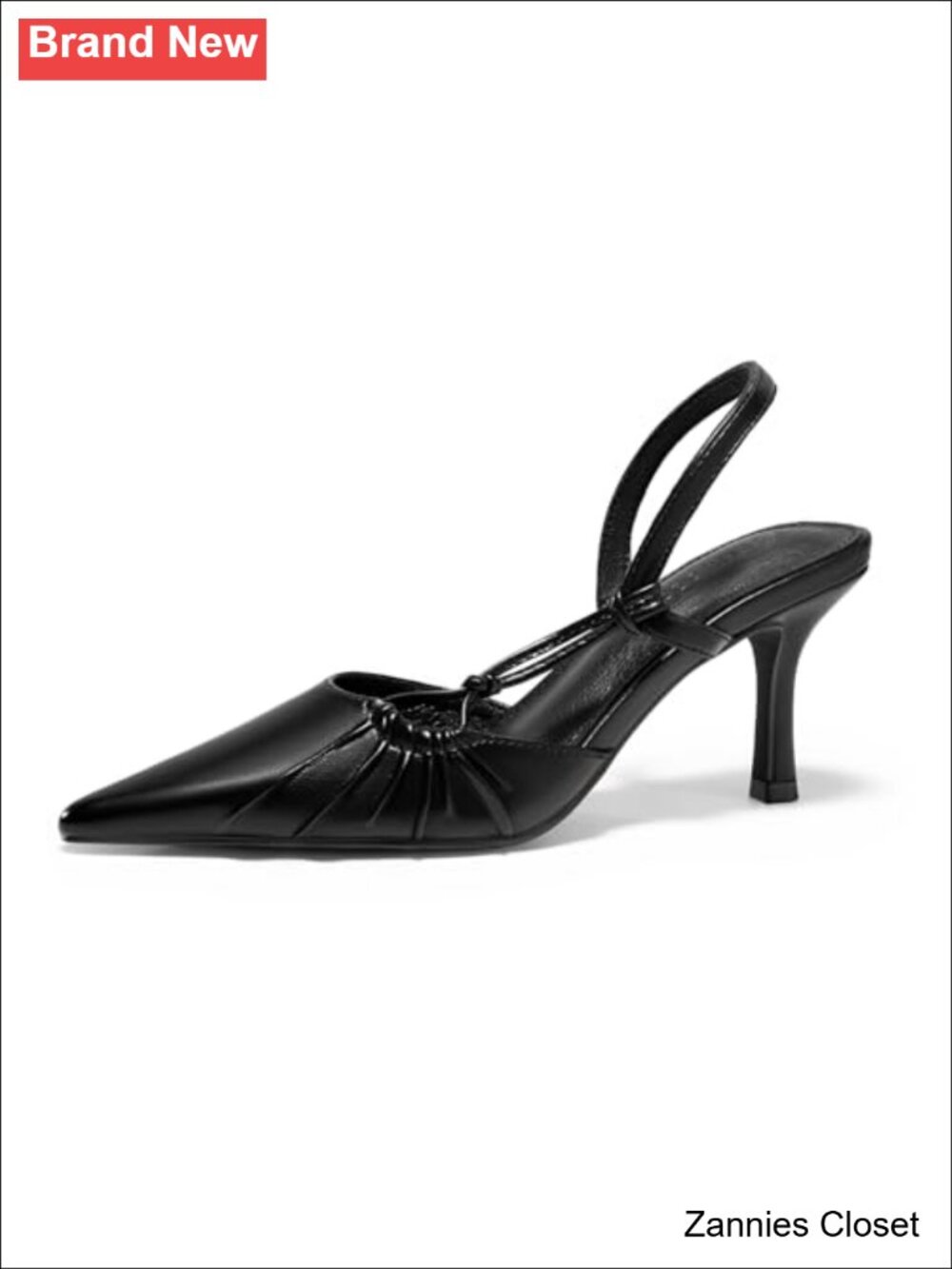 ✨ Coutgo Womens Slingback Kitten Heels Closed Pointed Toe Pumps D'Orsay Wedding